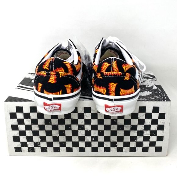 VANS x Thrasher Old Skool Skate Low Top Black Canvas Men’s Sneakers VN0005W0BML - Picture 7 of 10